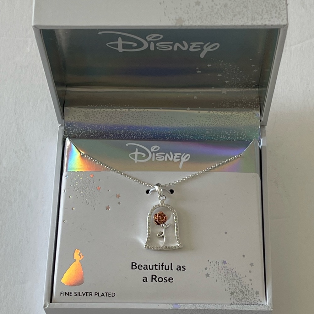 Disney Classics Jewelry | Beauty & the Beast | Enchanted Rose Pendant Necklace - Picture 5 of 8
